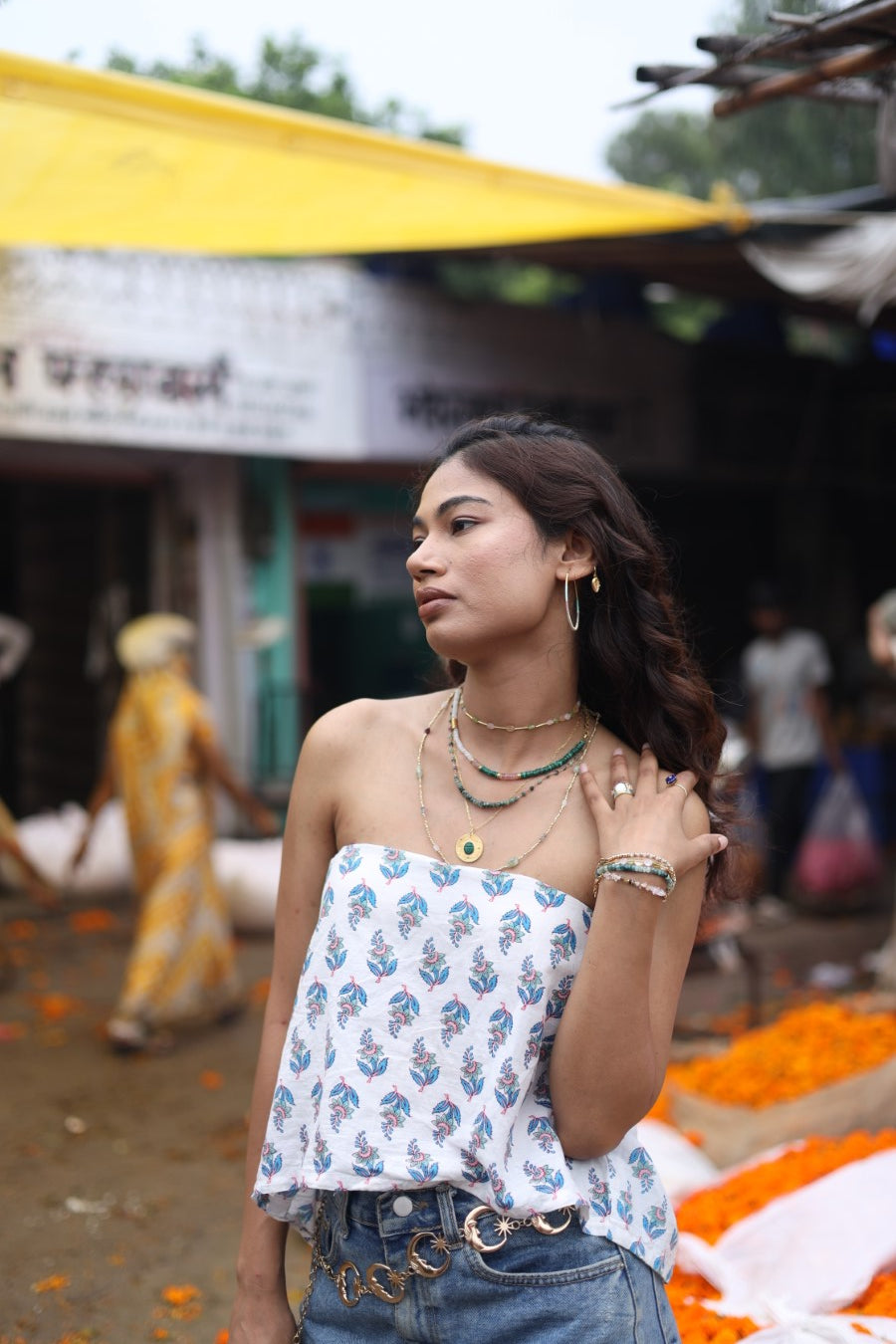 Golden Threaded Hoops