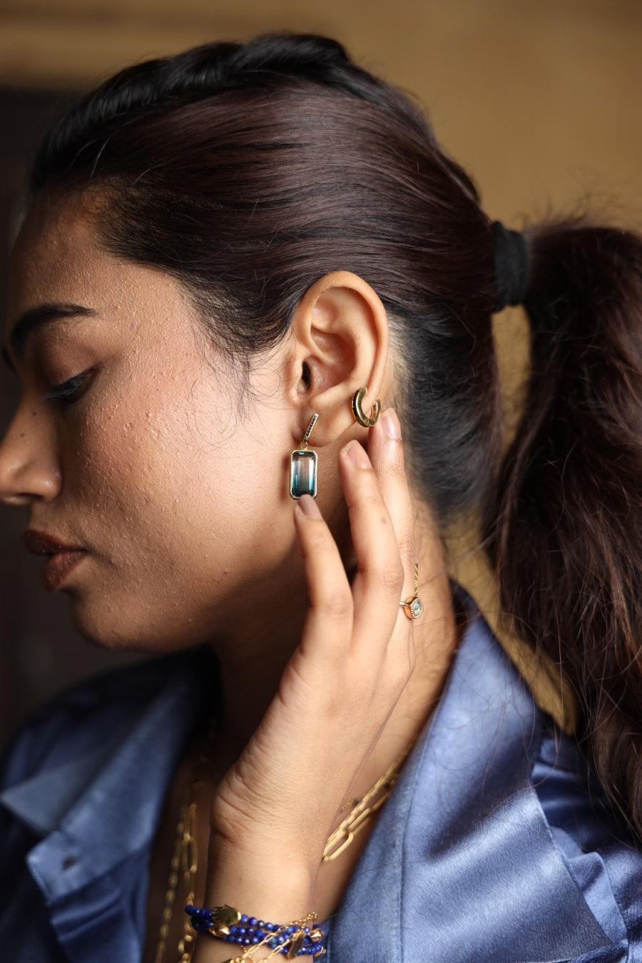 Crystal Quartz Dwirang Drop Earring