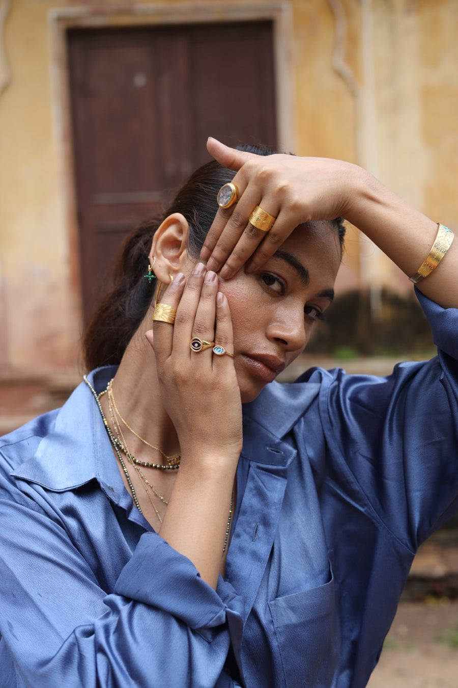 Clover Drop Malachite Earring
