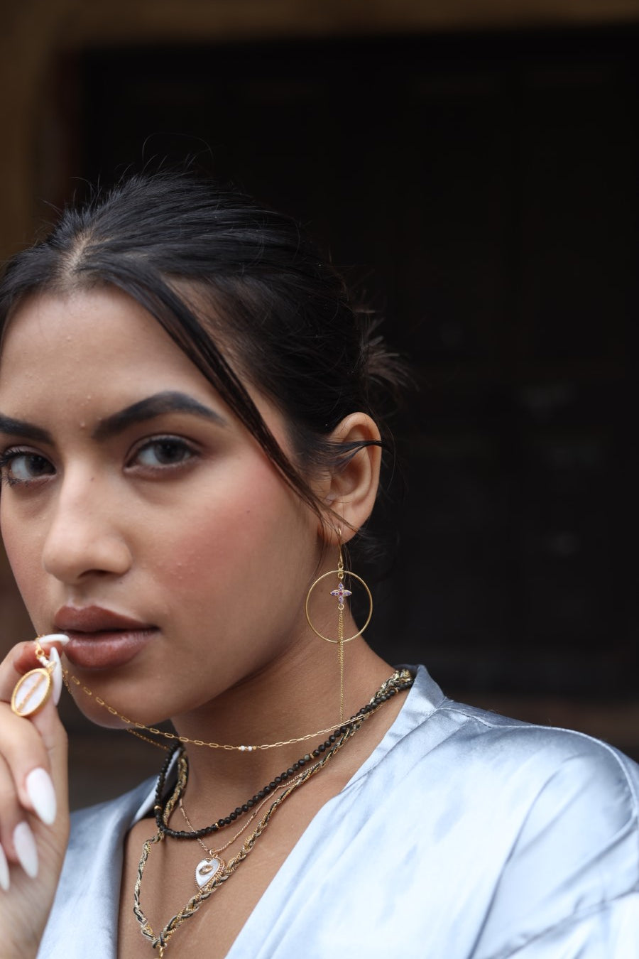 Chic Drop Amethyst Earring