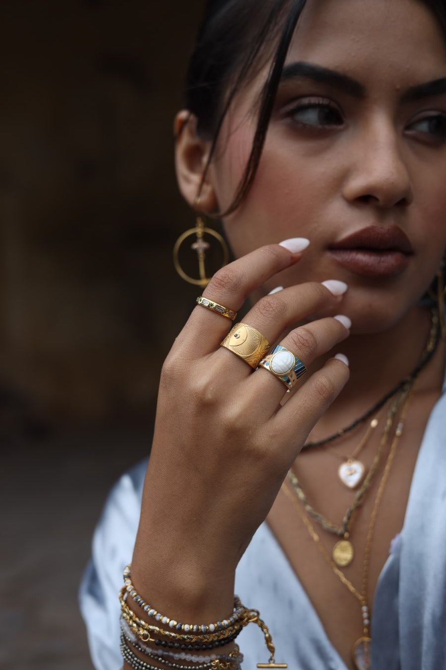 Mother Of Pearl Scarab Ring