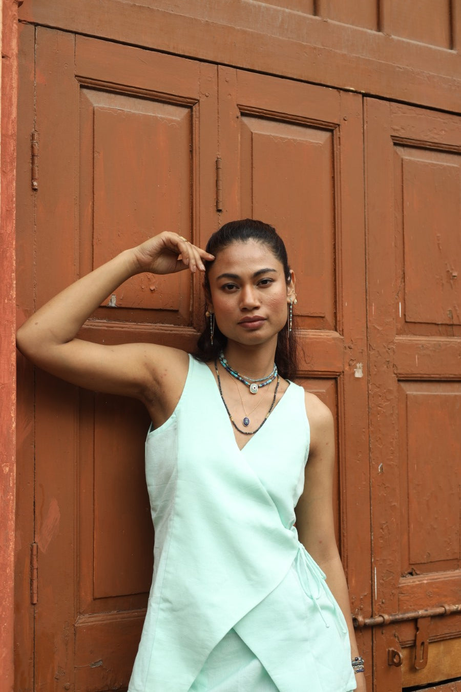 Scarab Lapis Drop Necklace