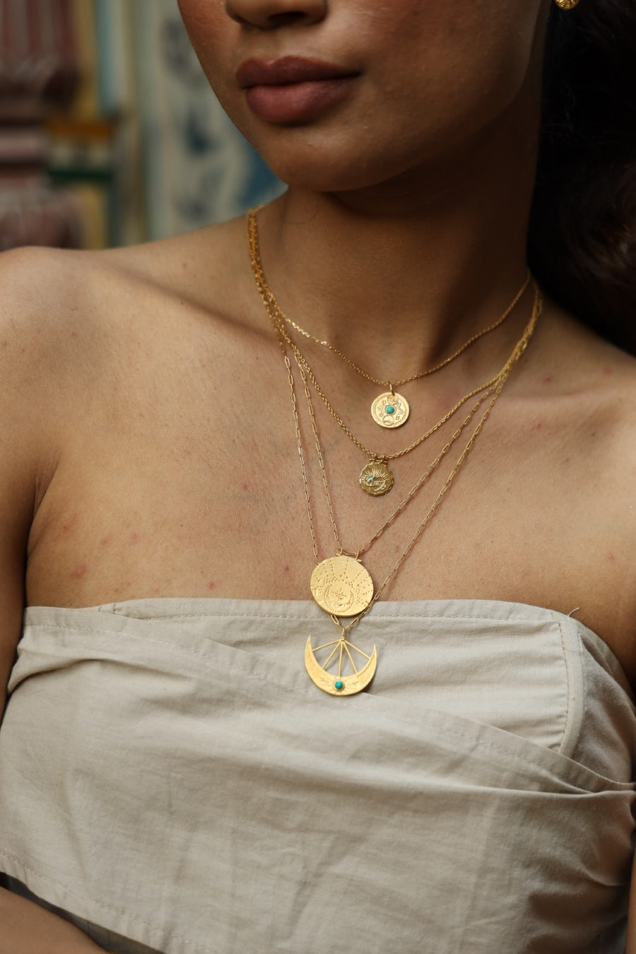 Lunar Arc Turquoise Necklace