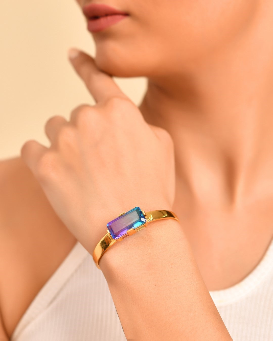 Moon Mist Crystal Quartz Cuff