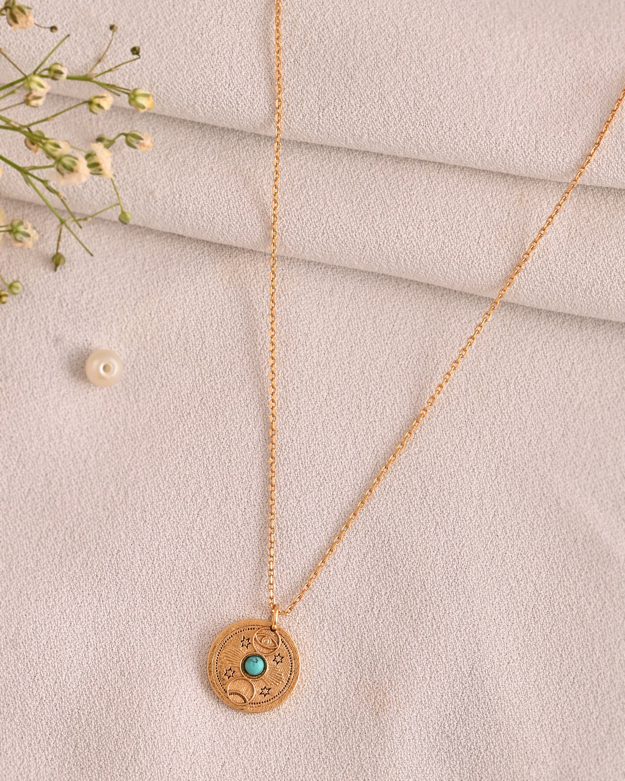 Sun & Moon Turquoise Necklace