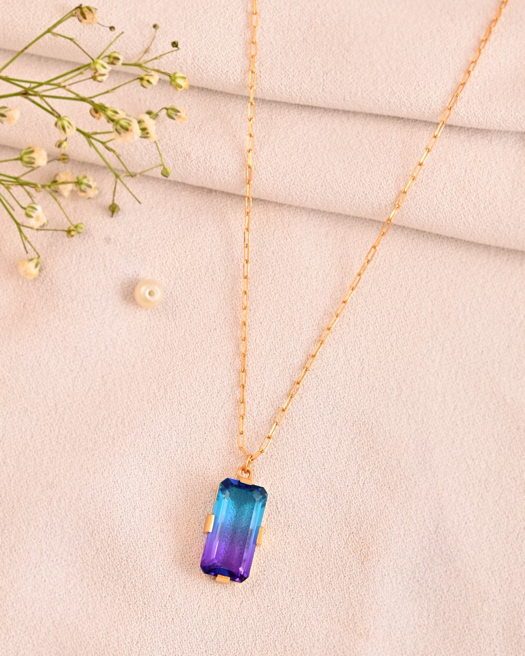 Crystal Quartz Duo Star Necklace