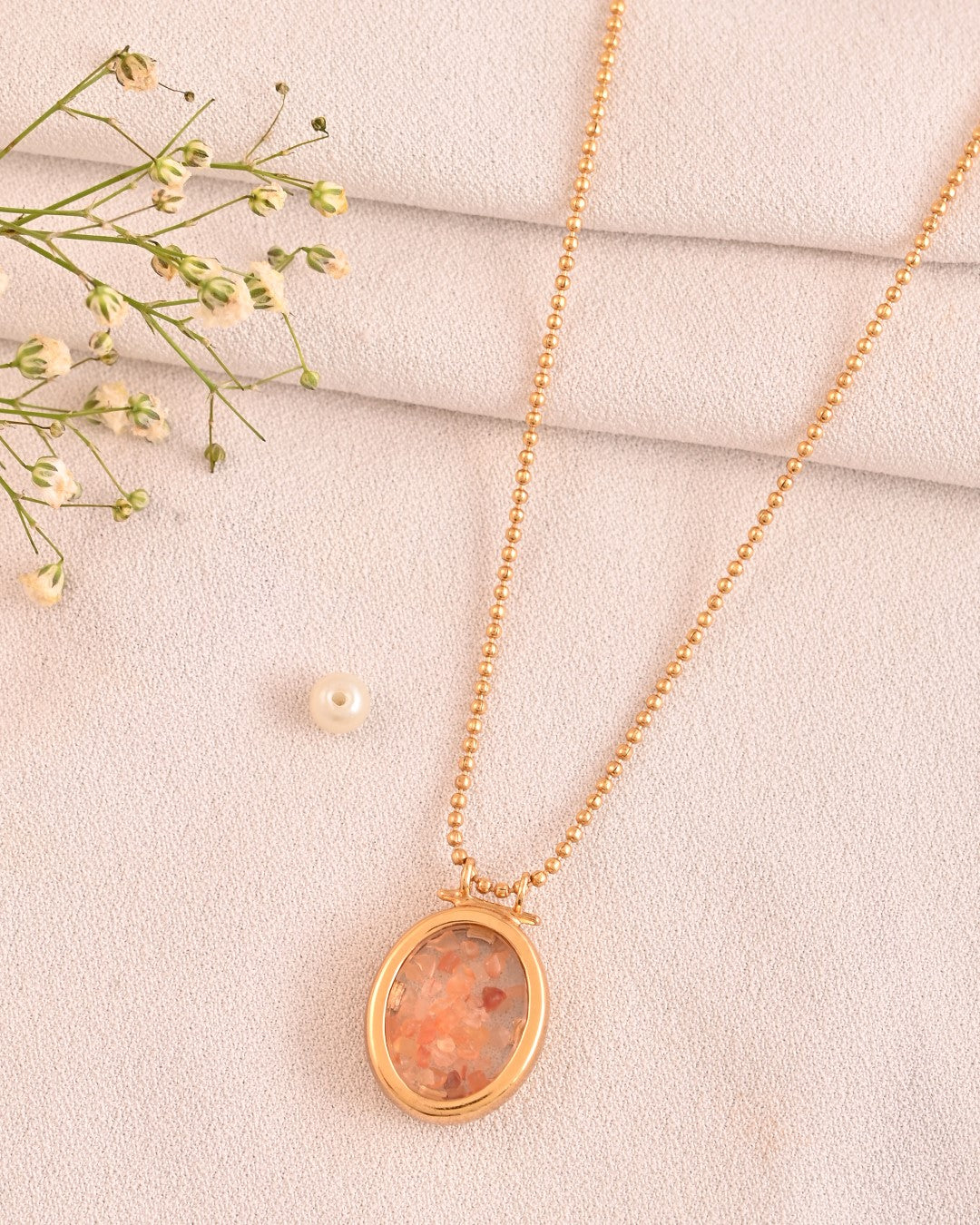 Locked Aura Fire Opel Necklace