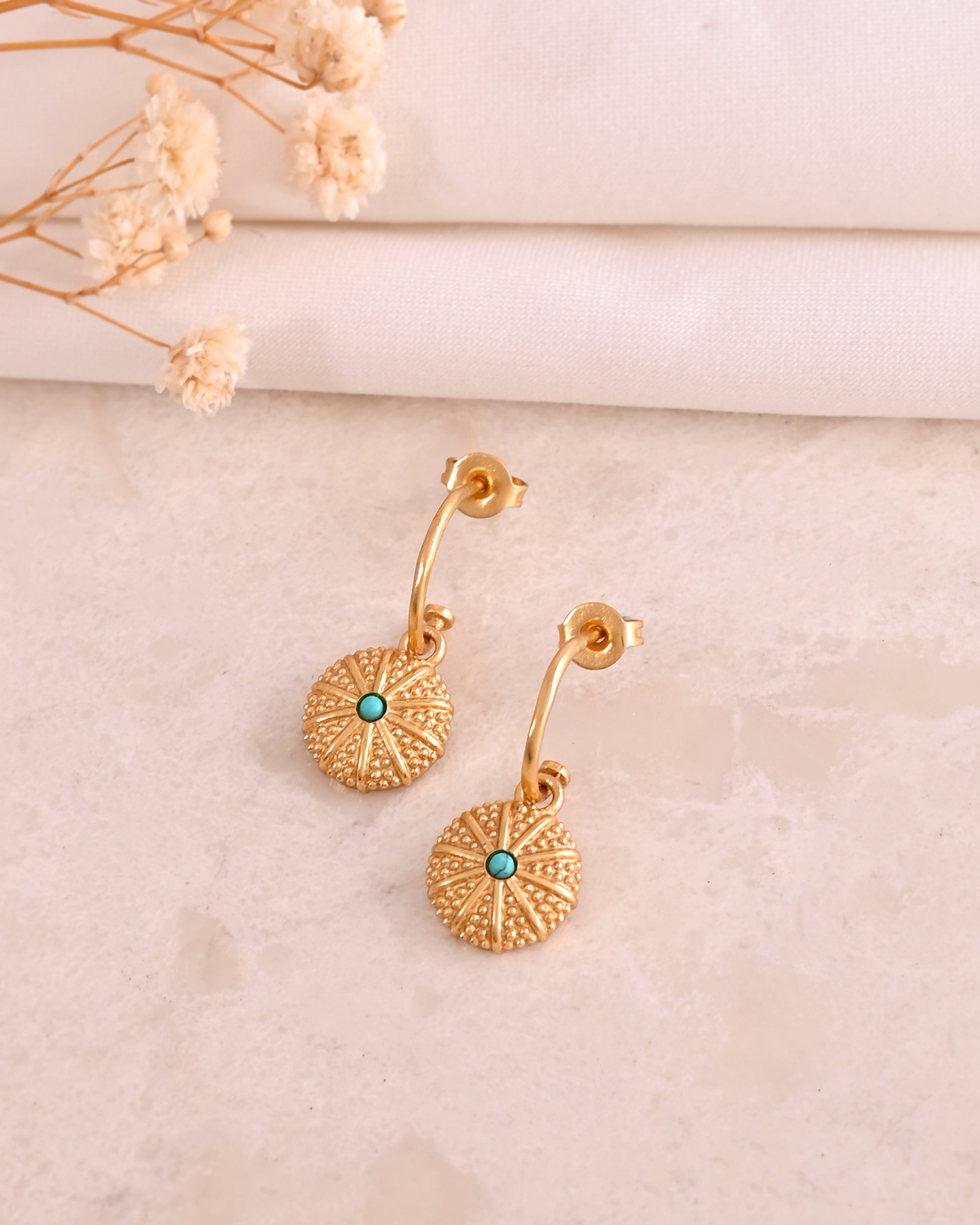 Sea Urchin Turquoise Earring