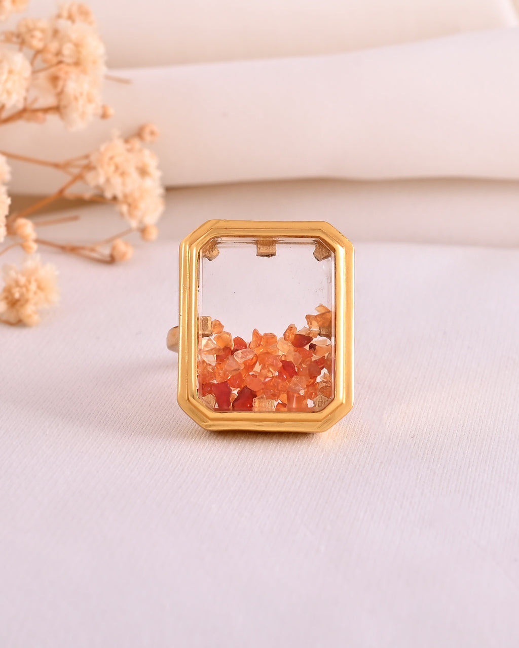 Chips in Motion Fire Opal Ring