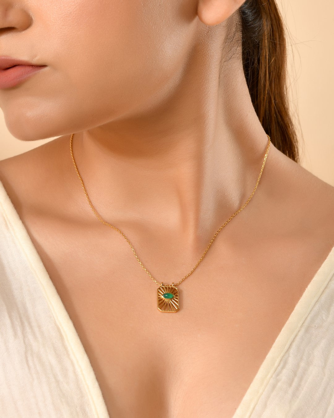 Starlit Green Onyx Necklace