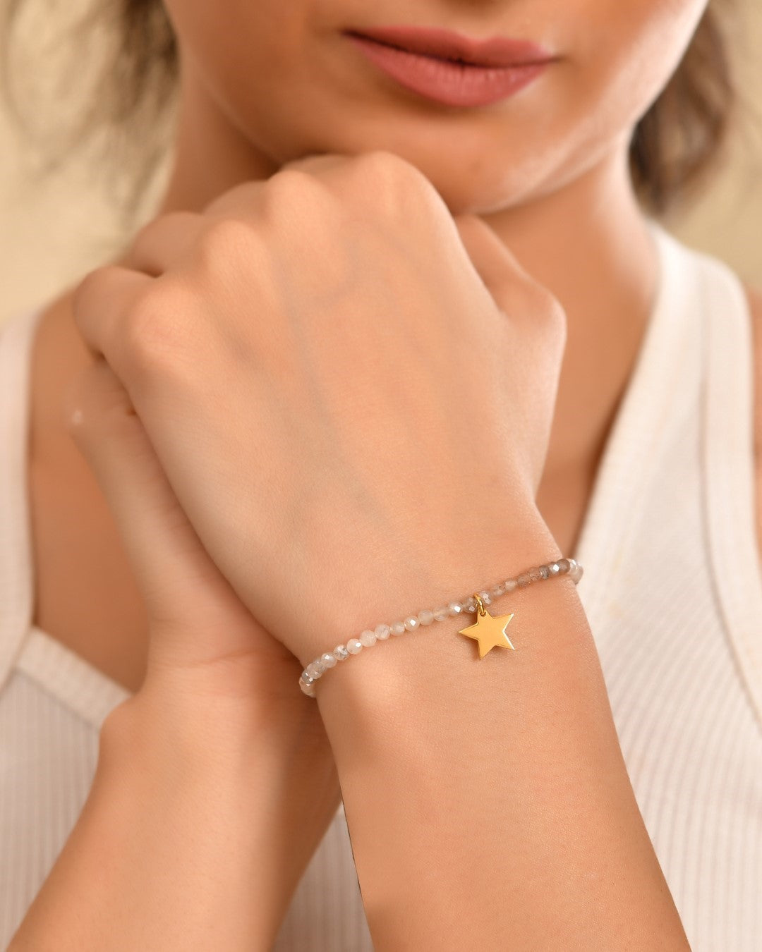 Star Beaded Moonstone Bracelet