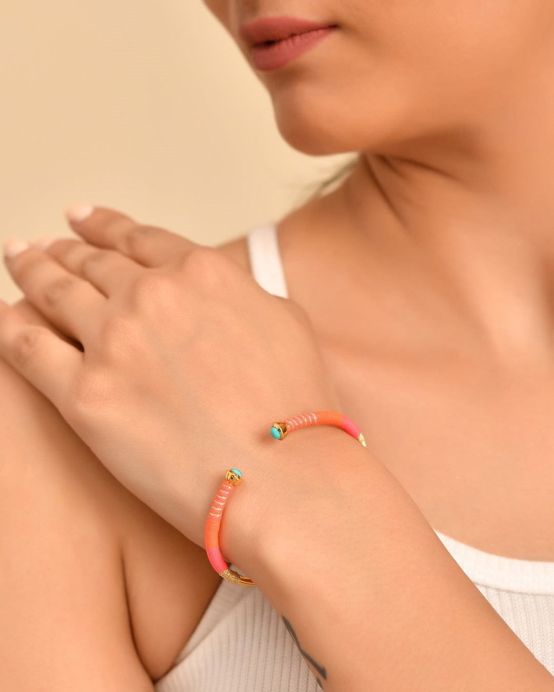 Aura Lagoon Orange Turquoise Cuff