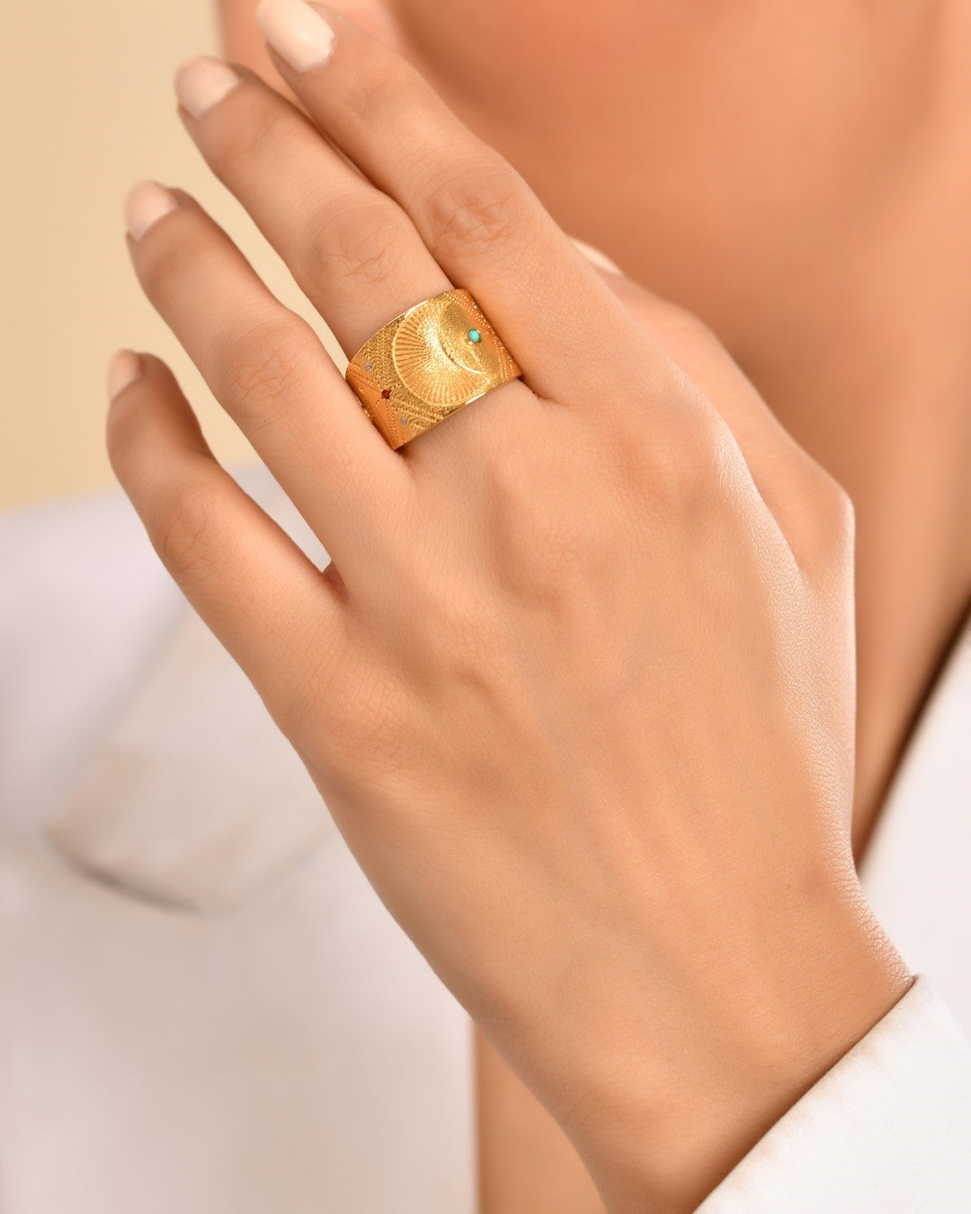 Aurora Coral & Turquoise Ring