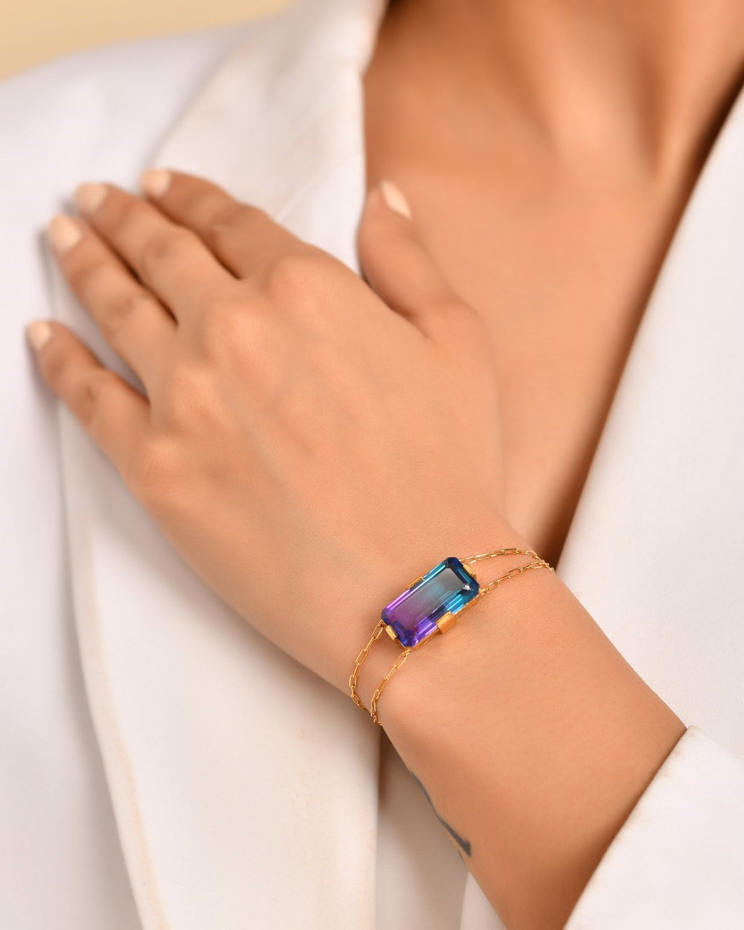 Crystal Quartz Dream Stone Cuff