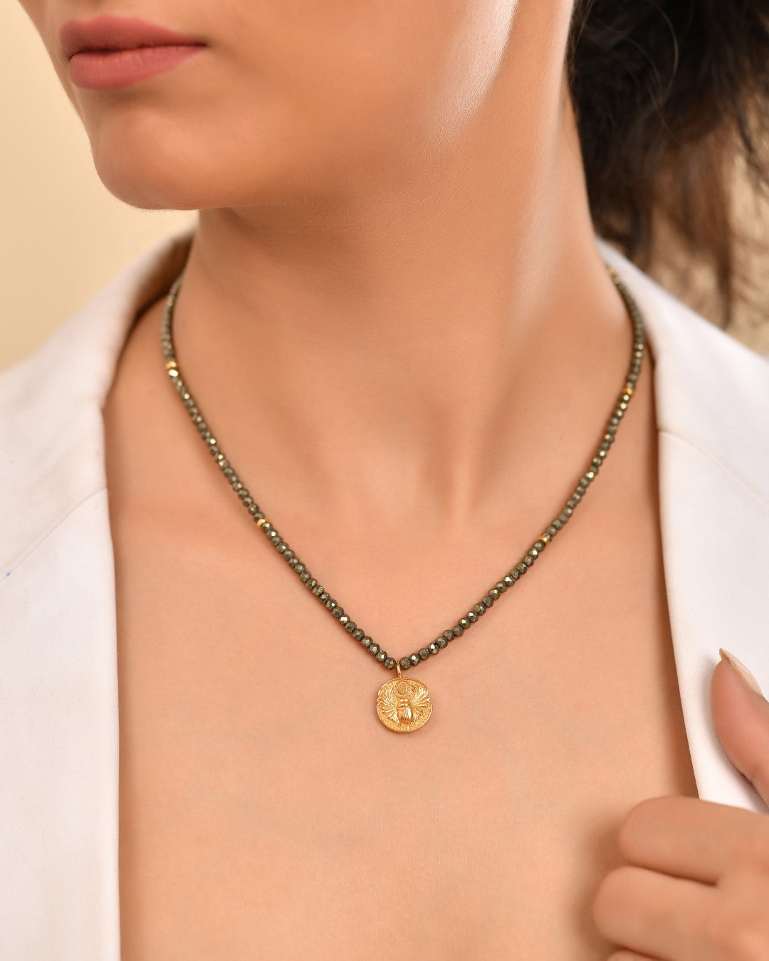 Beette Natural Pyrite  Necklace