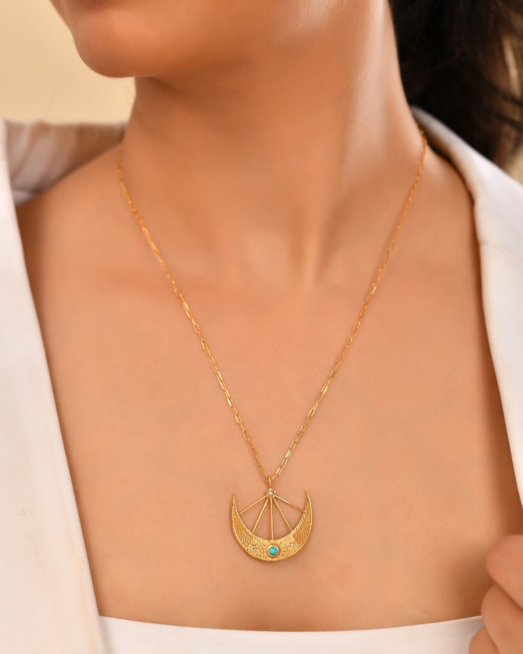 Lunar Arc Turquoise Necklace