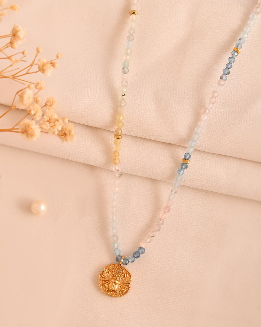 Beetle Multi Beryl Necklace