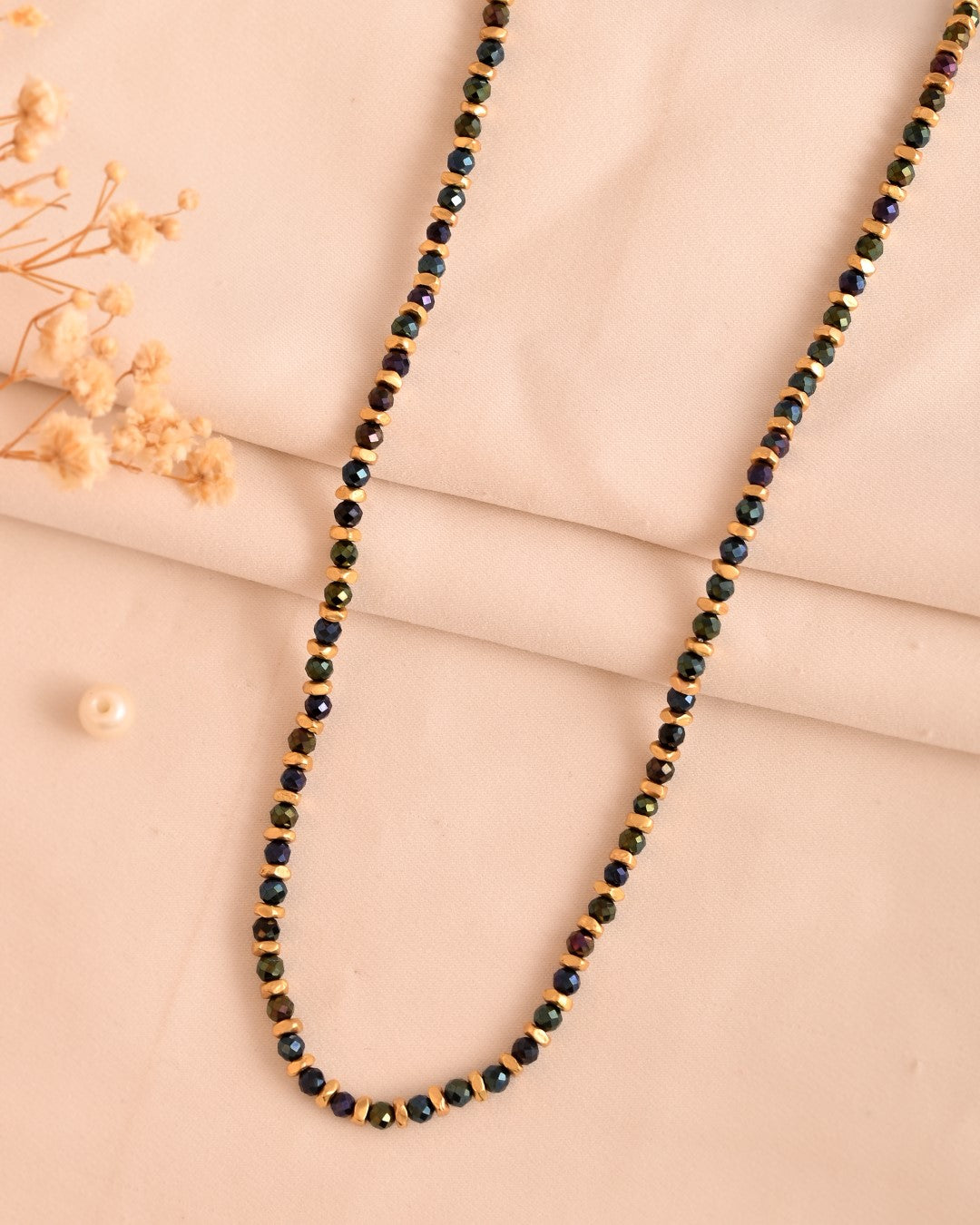 Soul Beaded Green Pyrite Necklace