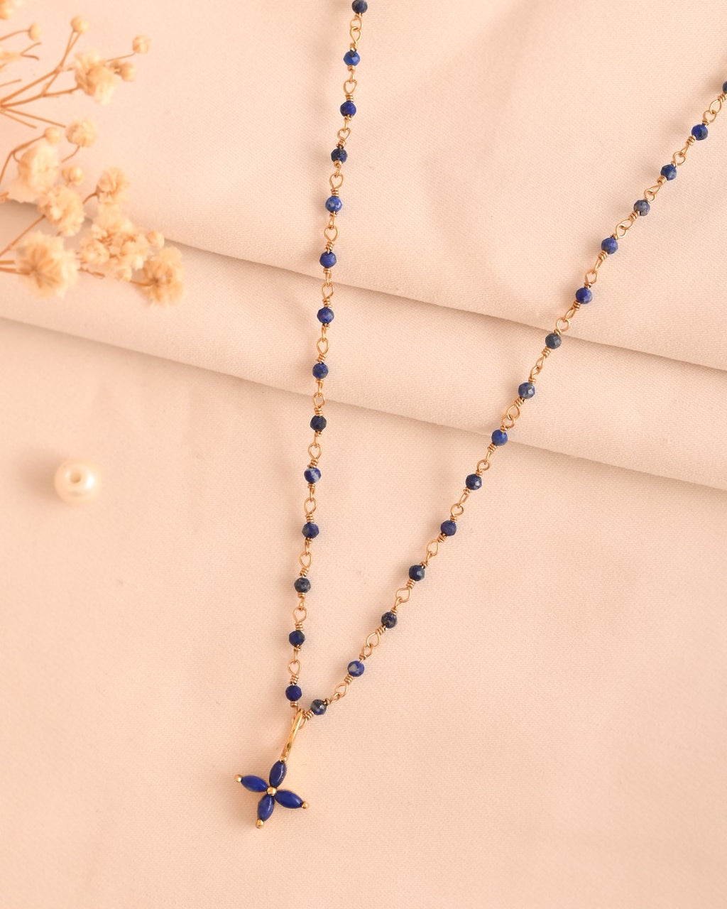 Divine Cross Lapis Necklace