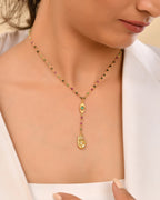 Ruby Zoisite Evil Eye & Dharma Necklace