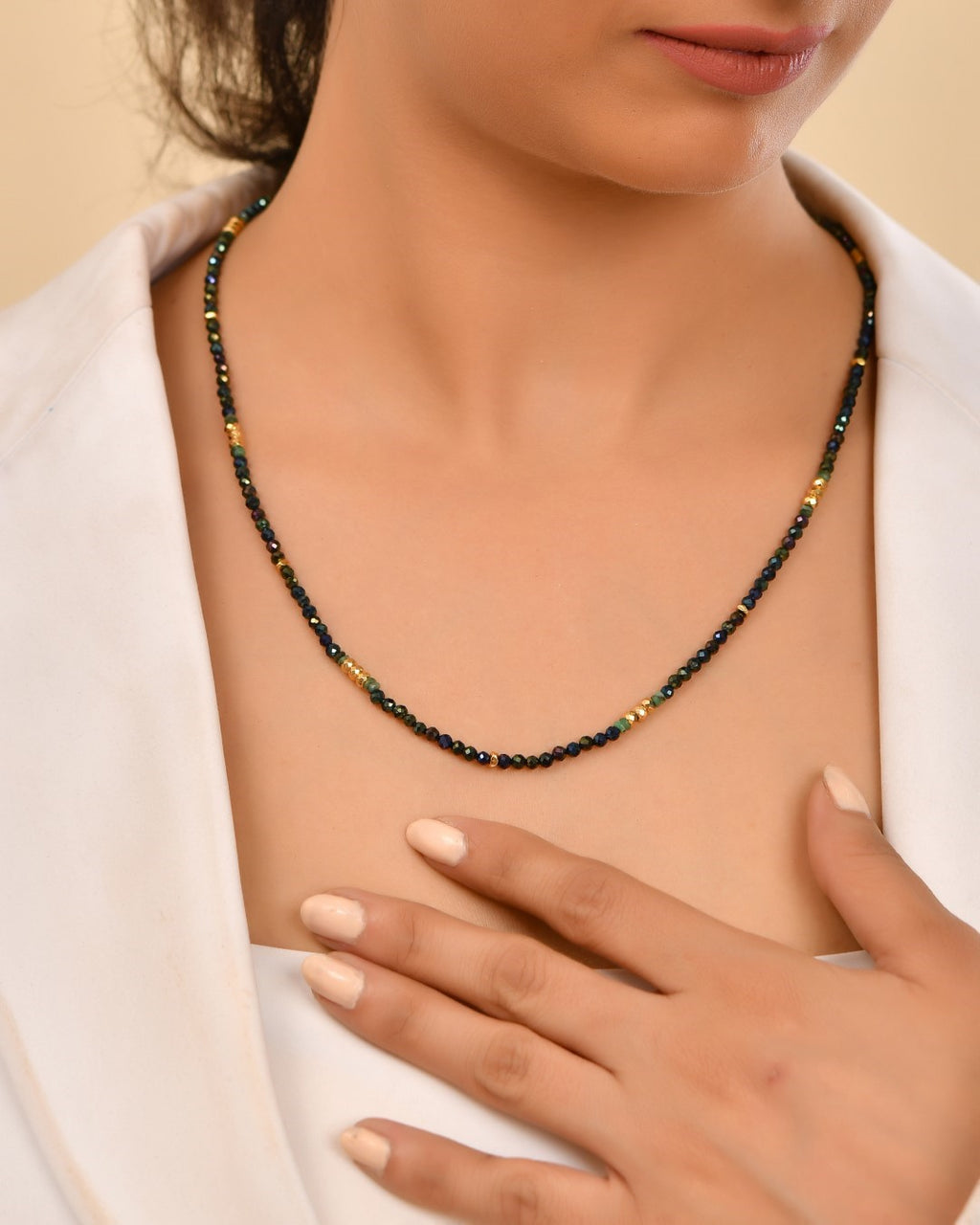 Green Pyrite Mystic Beads Necklace