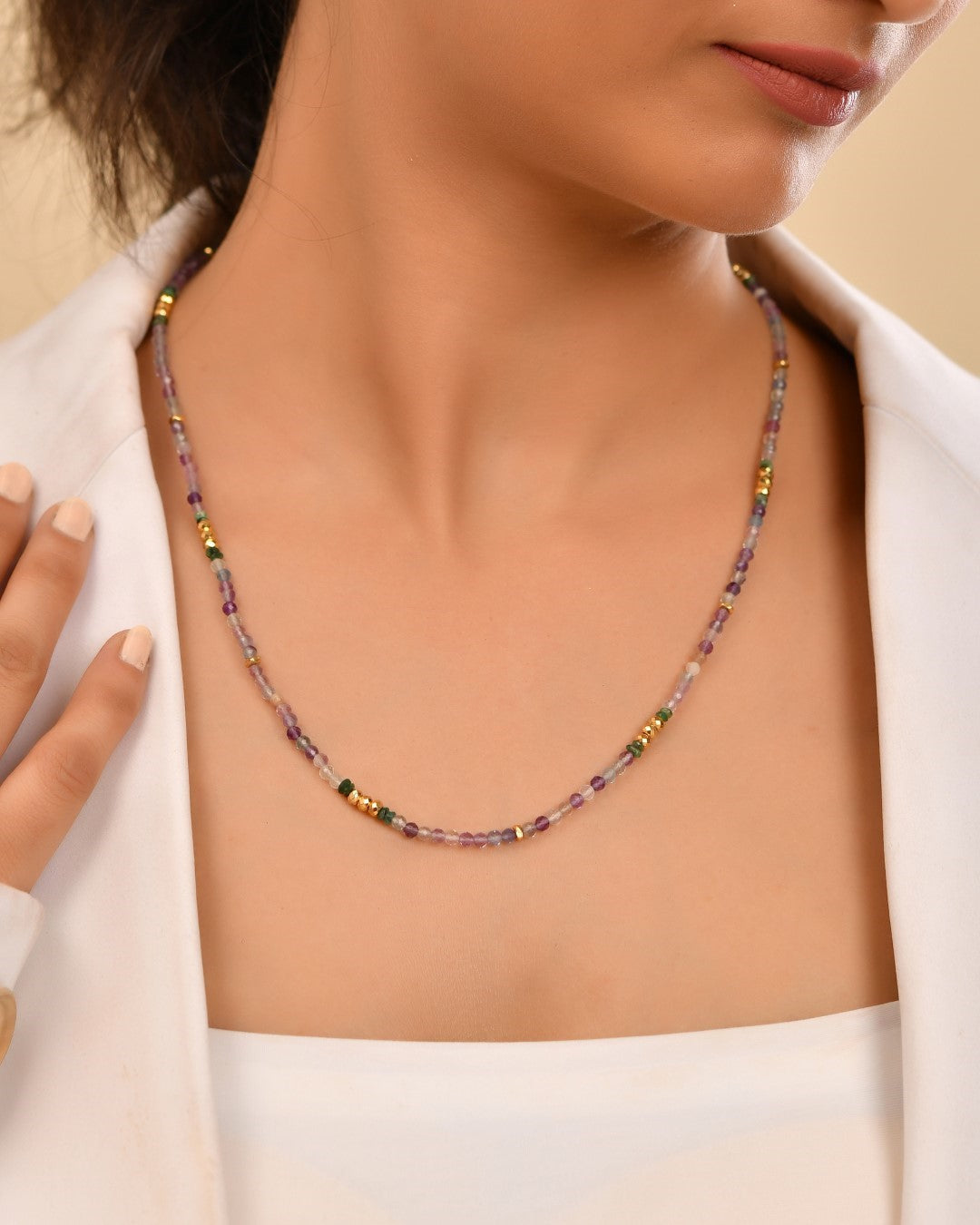Multi Fluorite Mystic Beads Necklace Necklace
