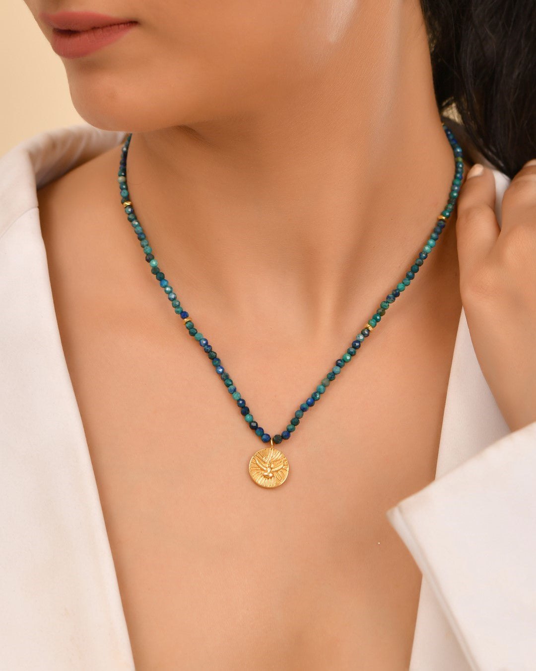 Eagle Charm Azurite Necklace
