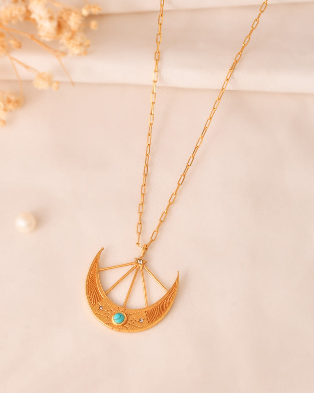 Lunar Arc Turquoise Necklace