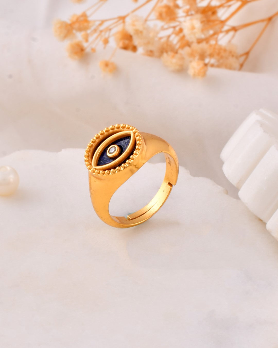 Nazar Shield Evil Eye Lapis Ring