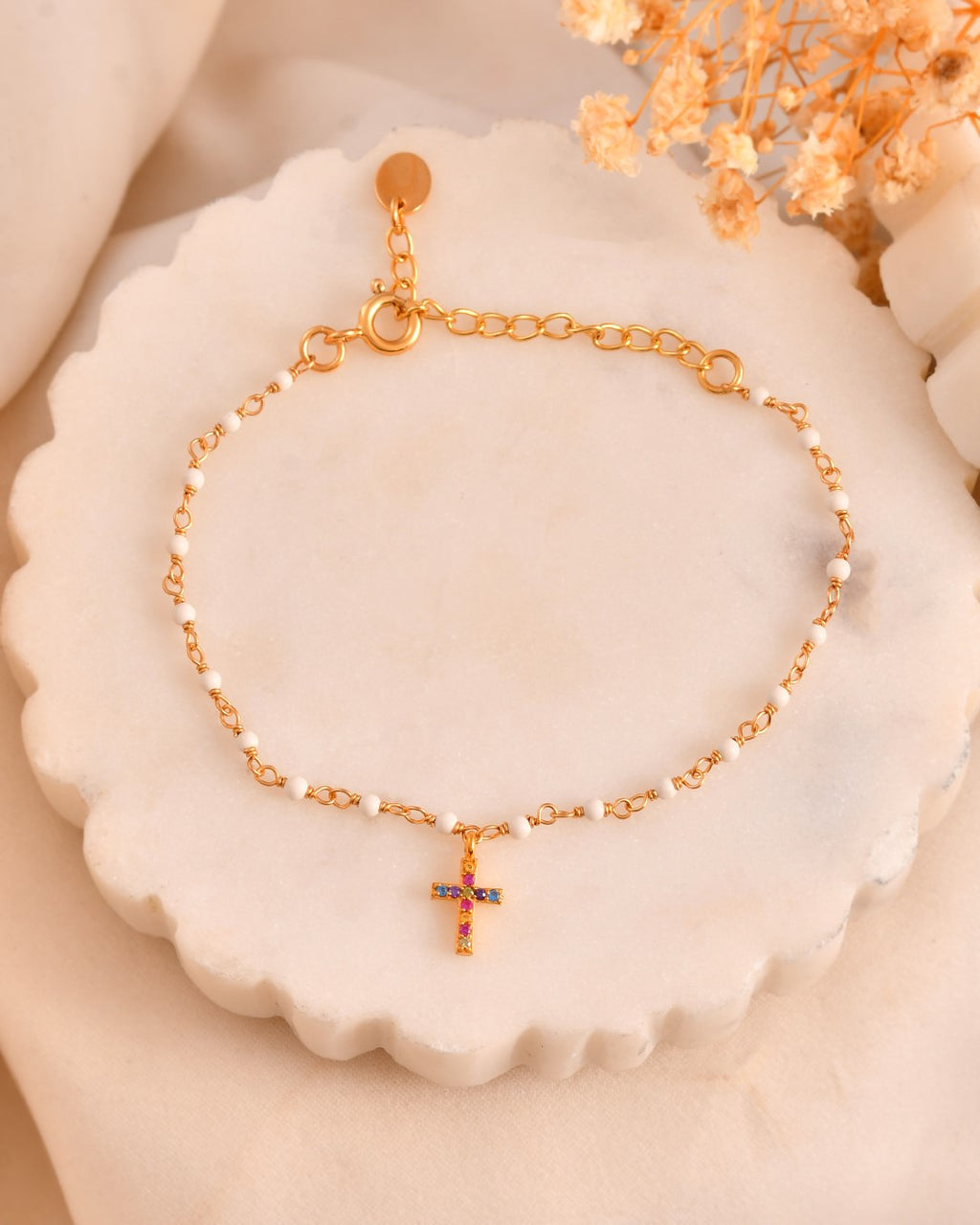 Cross Vibe Agate Bracelet