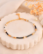 Balance Beads Gray Coated Hematite  Multistone Bracelet