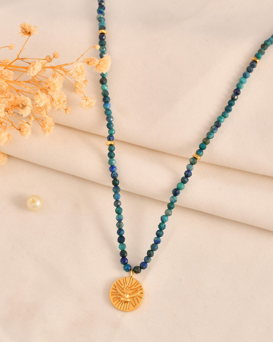 Eagle Charm Azurite Necklace