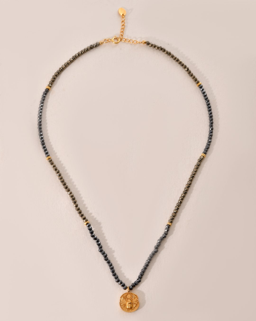 Beetle Black Pyrite Necklace