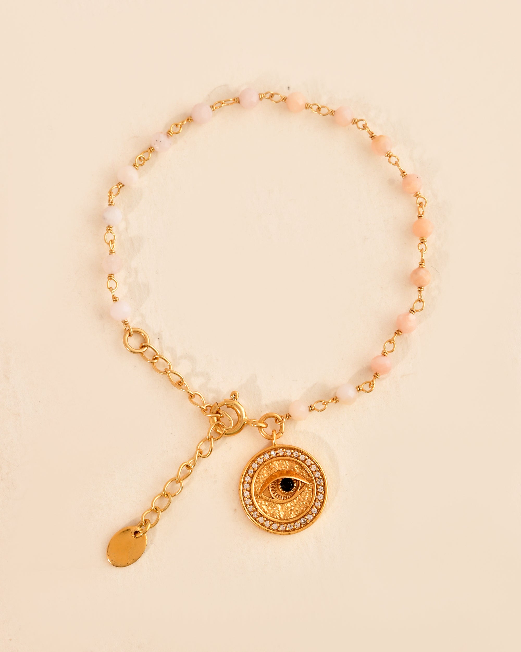 Eternal Evil Eye Pink Opal Bracelet