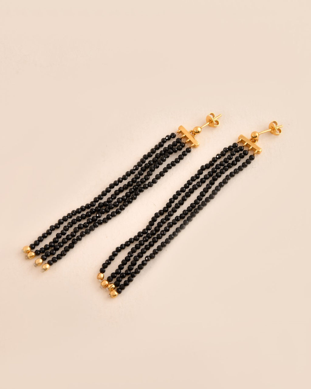 Black Onyx Threader Earrings