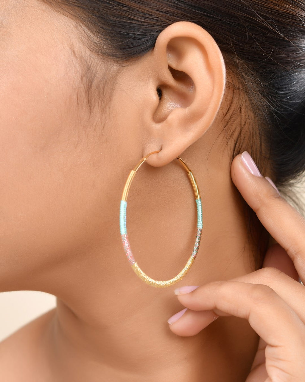Golden Threaded Hoops