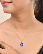 Scarab Lapis Drop Necklace