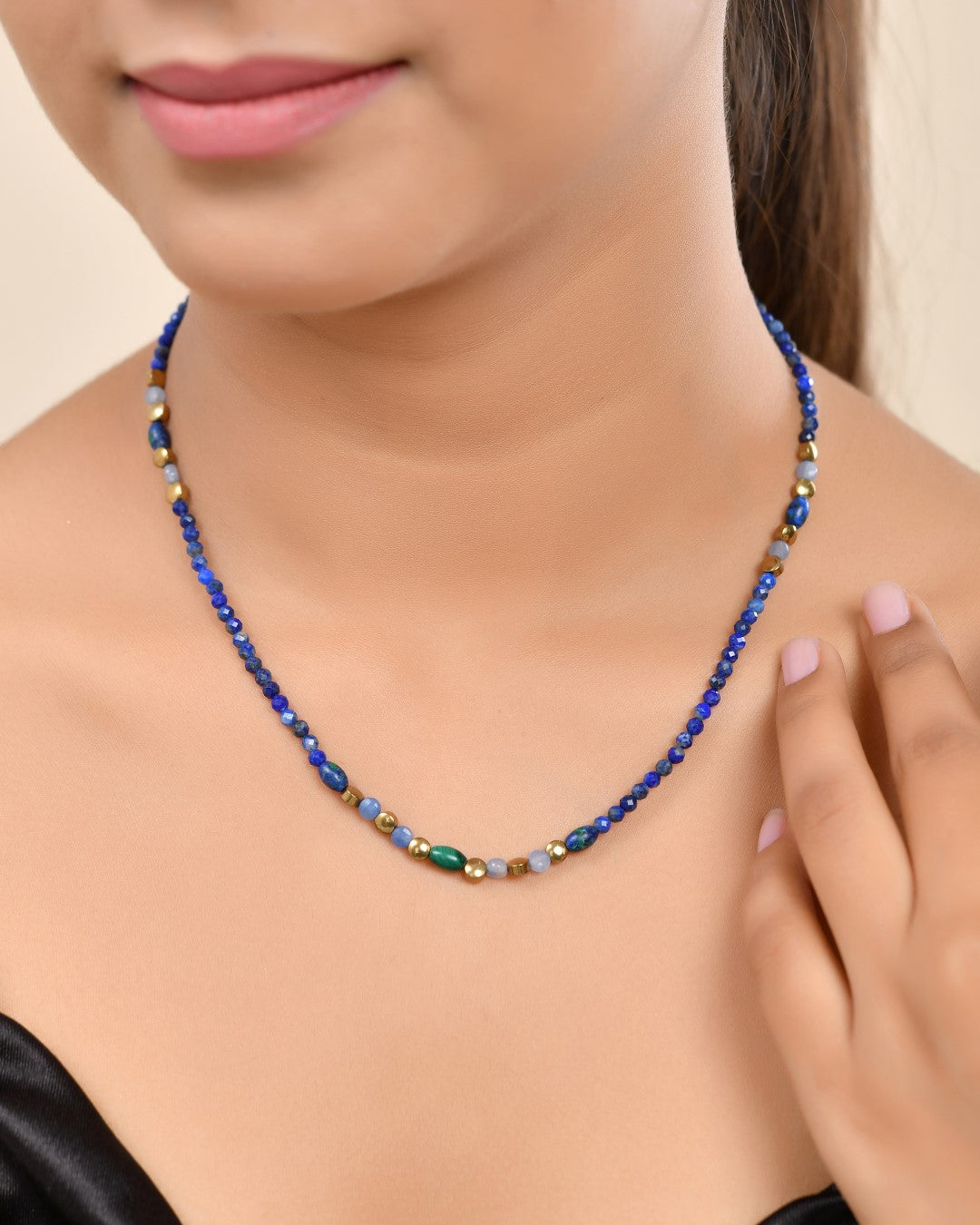 Soul String Shaded Blue Opal Necklace