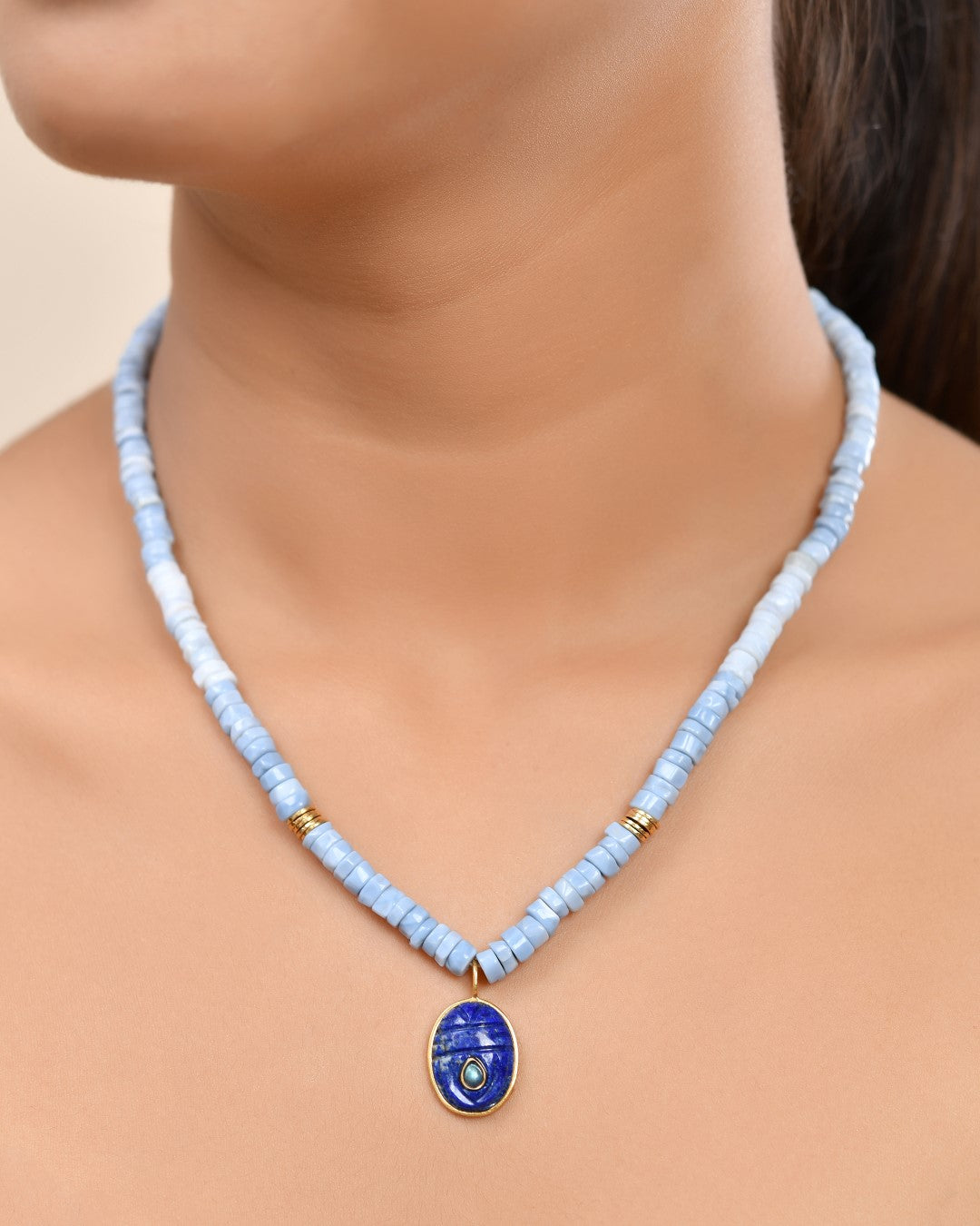Aura Blue Opal & Lapis Necklace