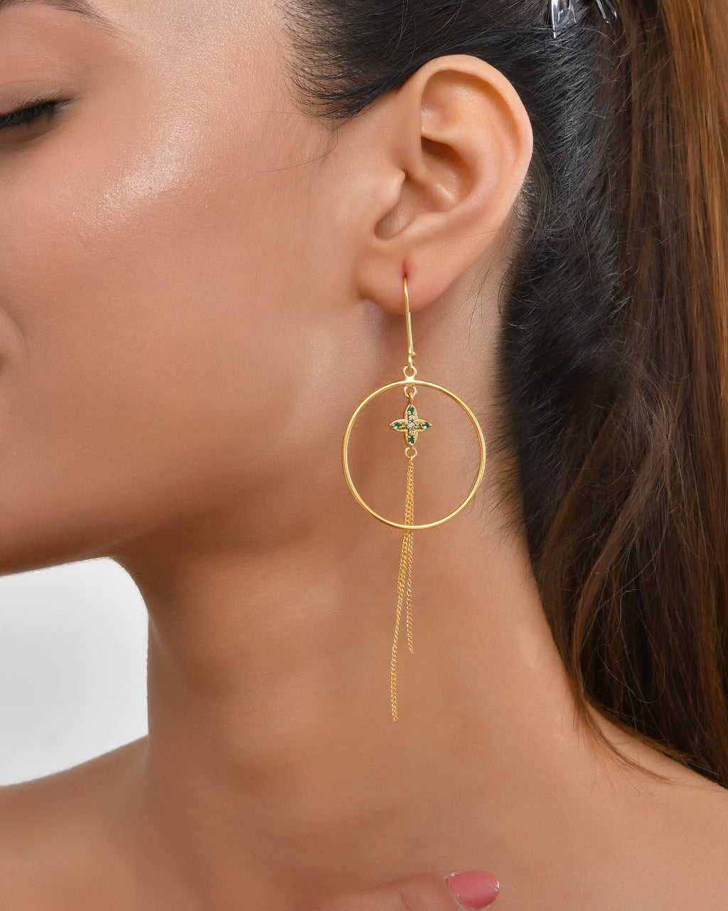 Chic Drop Dark Green Earring