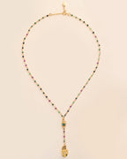 Ruby Zoisite Evil Eye & Dharma Necklace