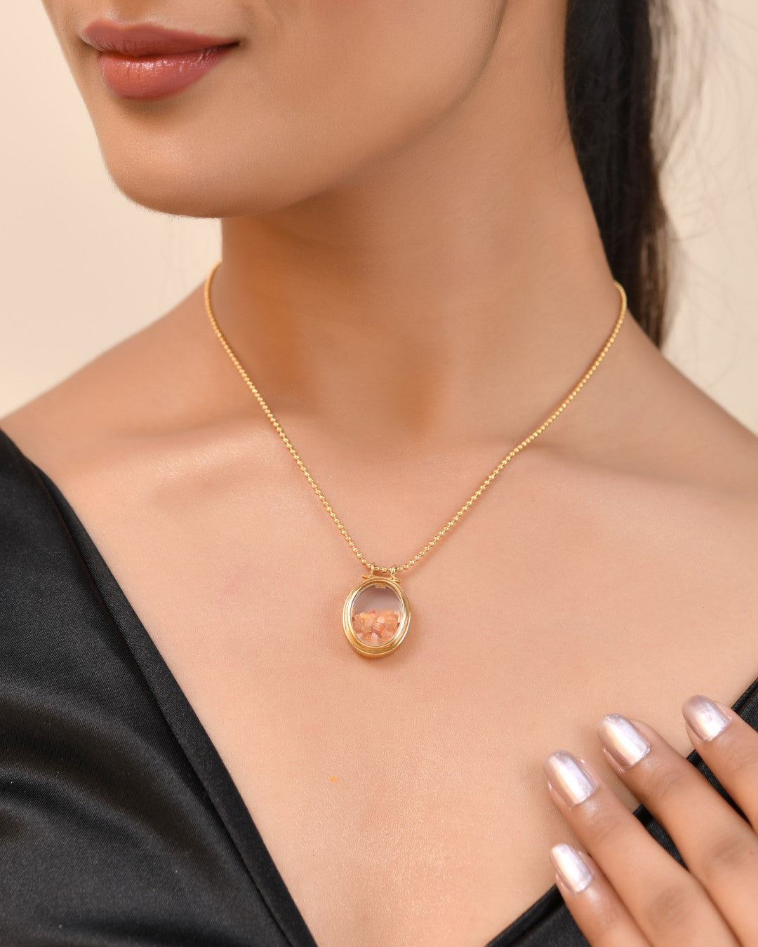 Locked Aura Fire Opel Necklace