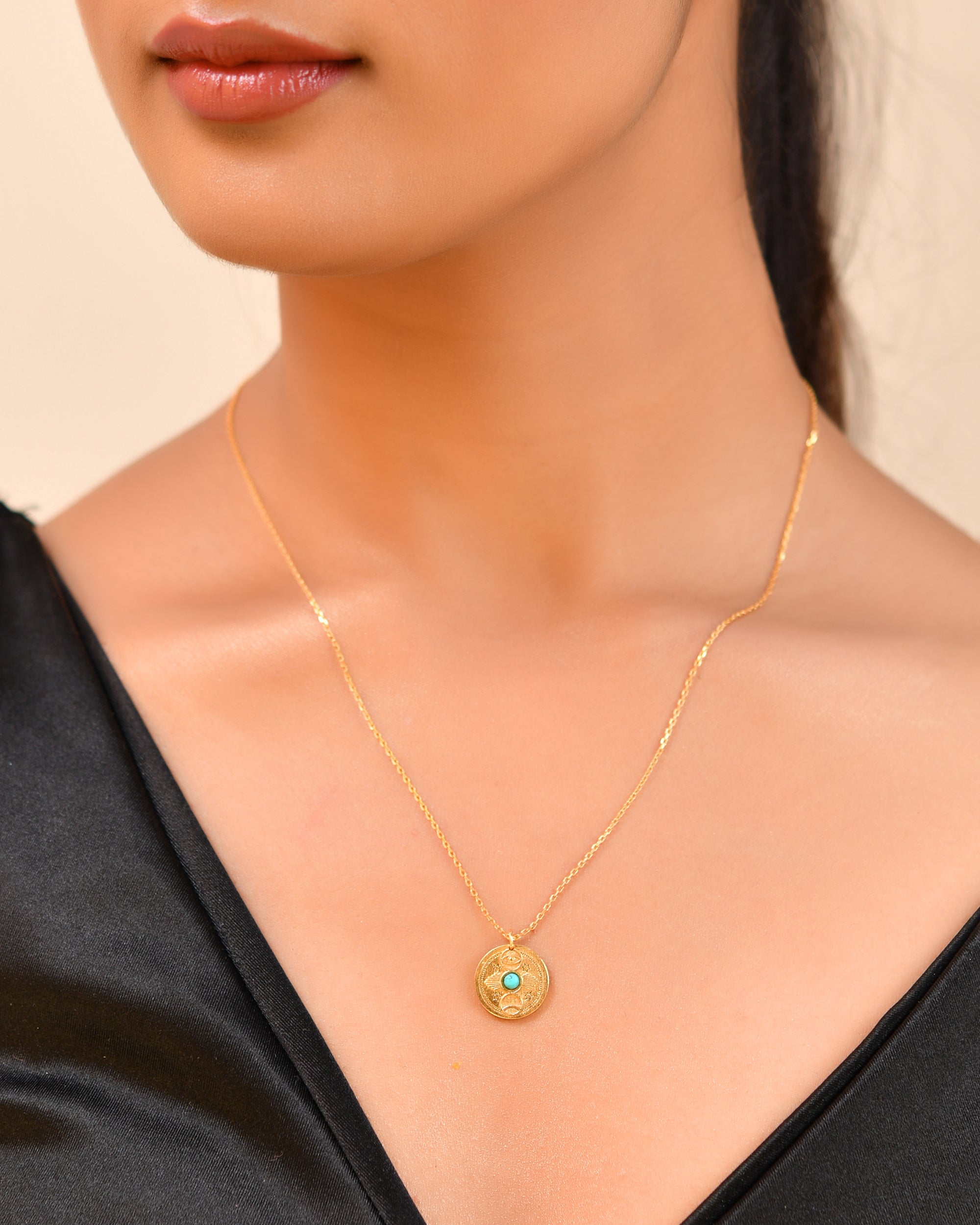 Sun & Moon Turquoise Necklace