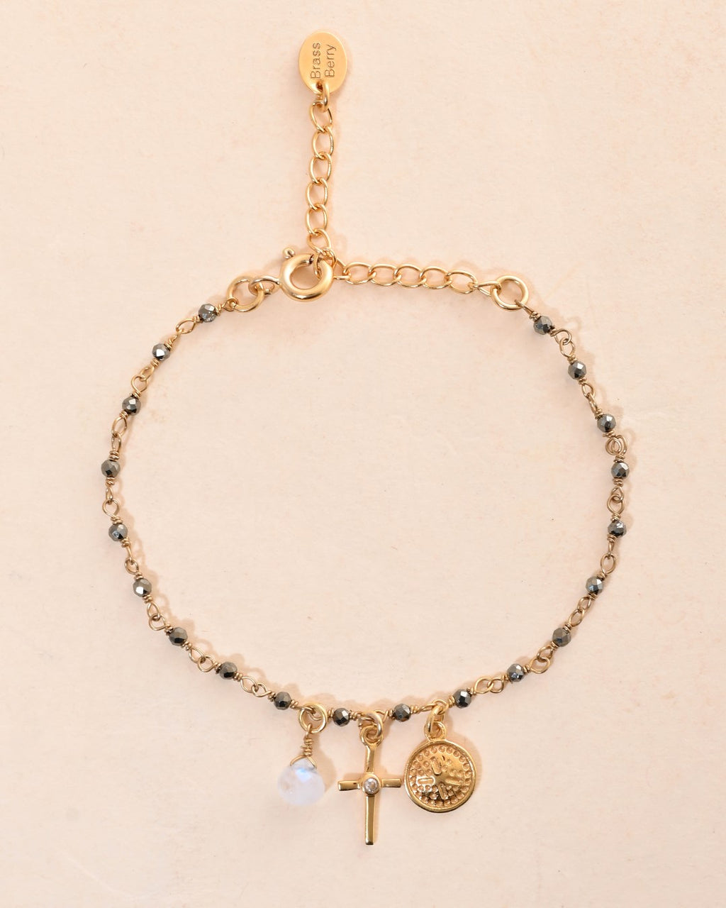 Spirit Strands Pyrite & Moonstone Bracelet