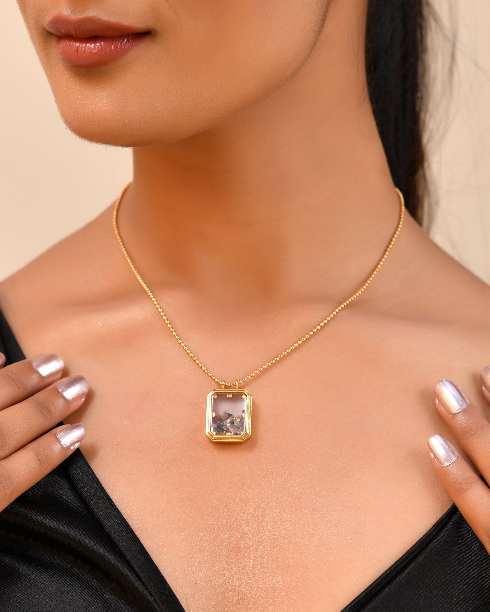 Locked Aura Tourmaline Necklace