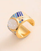 Mother Of Pearl Scarab Ring
