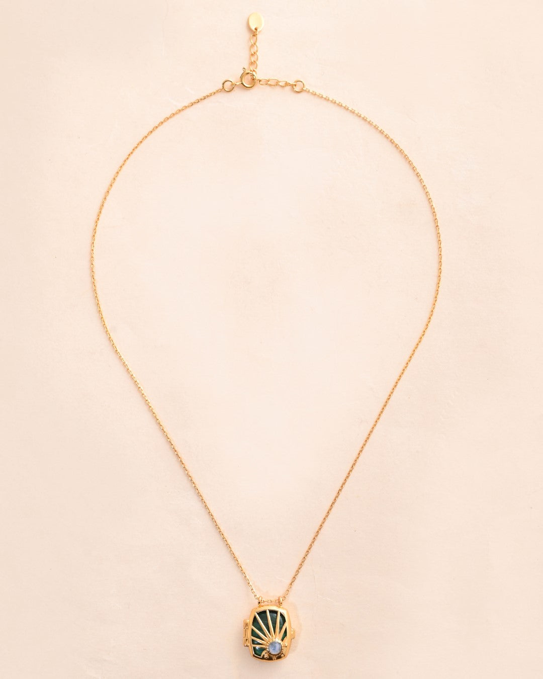 Changeable Malachite Gem Locket