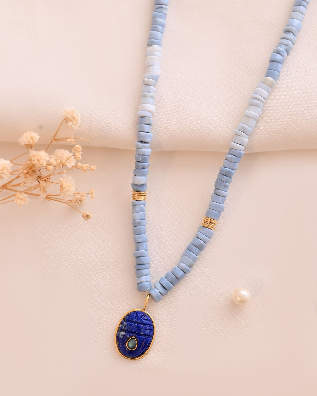 Aura Blue Opal & Lapis Necklace