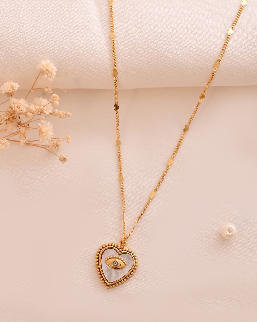 Evil Eye Mother Of Pearl Necklace