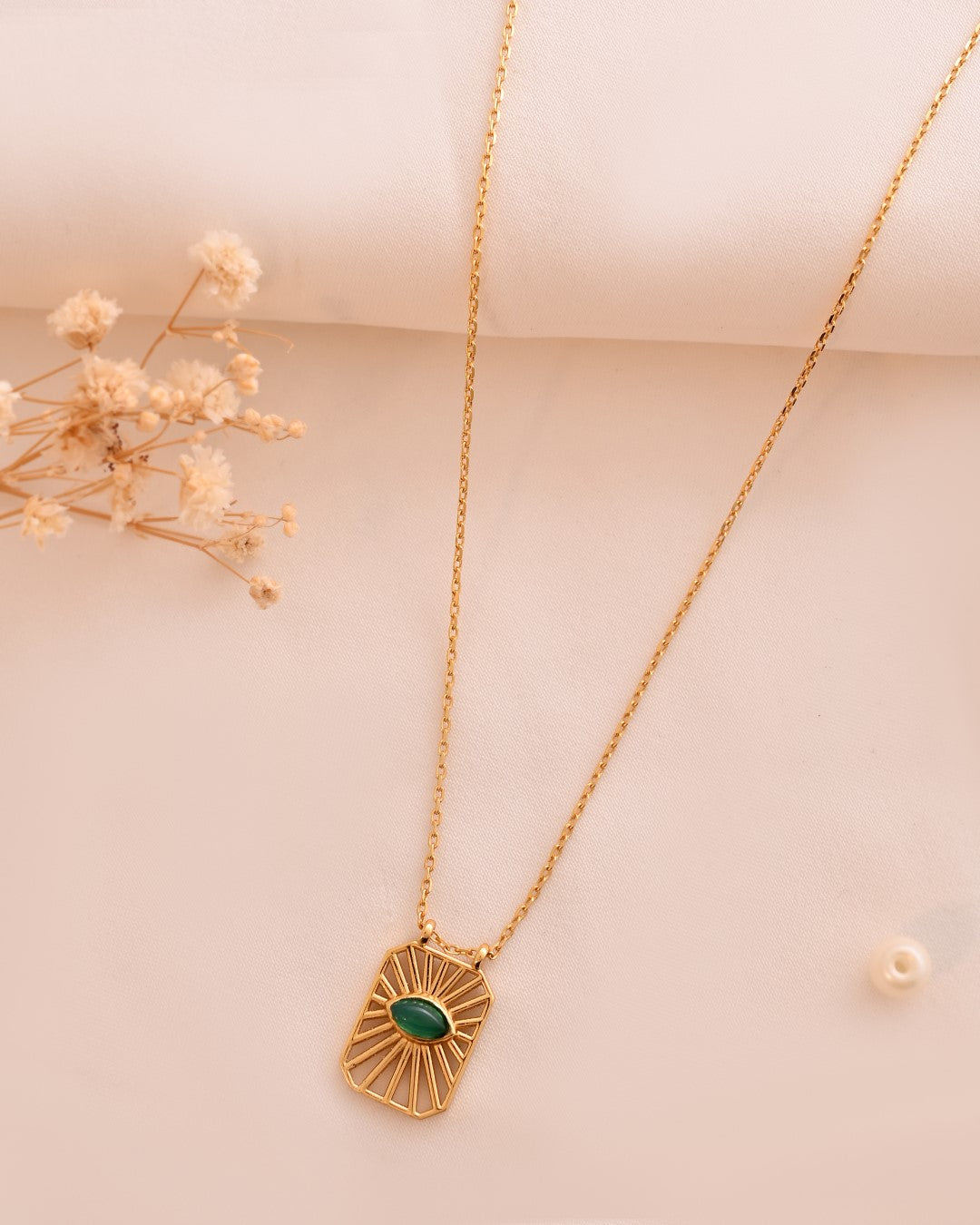 Starlit Green Onyx Necklace